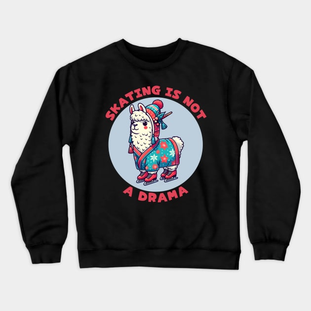 Ice skating llama Crewneck Sweatshirt by Japanese Fever